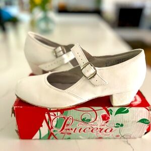 White Leather Folklorico Shoes-Women’s